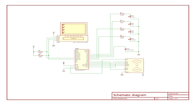 Schematics for RFID Domination Timer 2.0 - its PCB is used for Button DOMINATOR subvariant